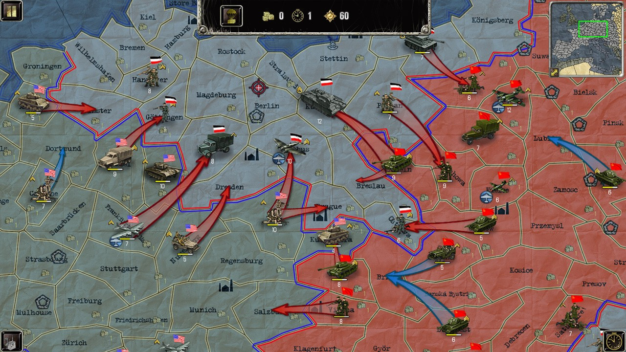 Карта военной игры. Strategy & Tactics: Wargame collection. Стратегии про 2 мировую войну на карте.